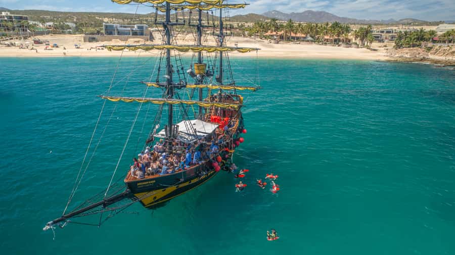 Cabo San Lucas: Pirate Cruise with Snorkel Treasure Hunt - A pirate ship with a Cabo sightseeing route