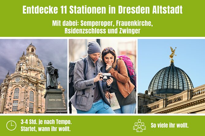City game scavenger hunt Dresden old town - independent city tour - Following the route at your own pace