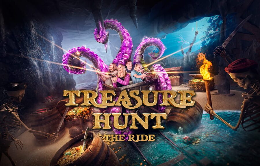 Monterey: Treasure Hunt The Ride - Ticket + Power-Up Combo - Taking the Elevator Into the Caverns